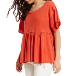Free People Odyssey Tee Babydoll Top Peplum